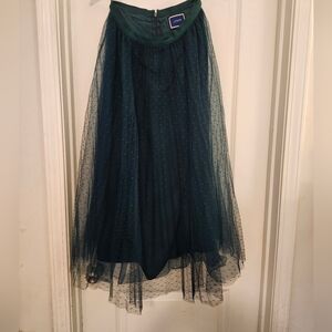 J. CREW Green Tulle Skirt
